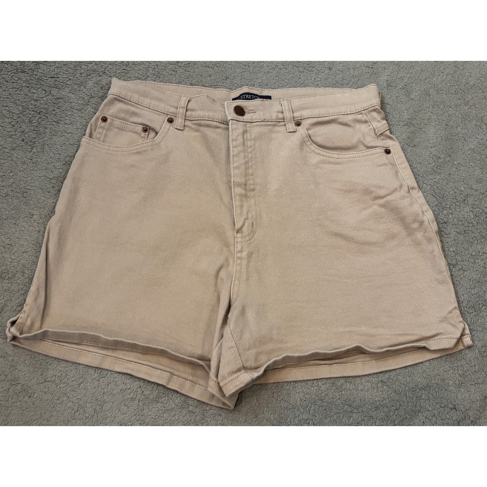 Bill Blass Jeans Womens 10 Tan Khaki High Waisted Stretch Denim Shorts Vintage
